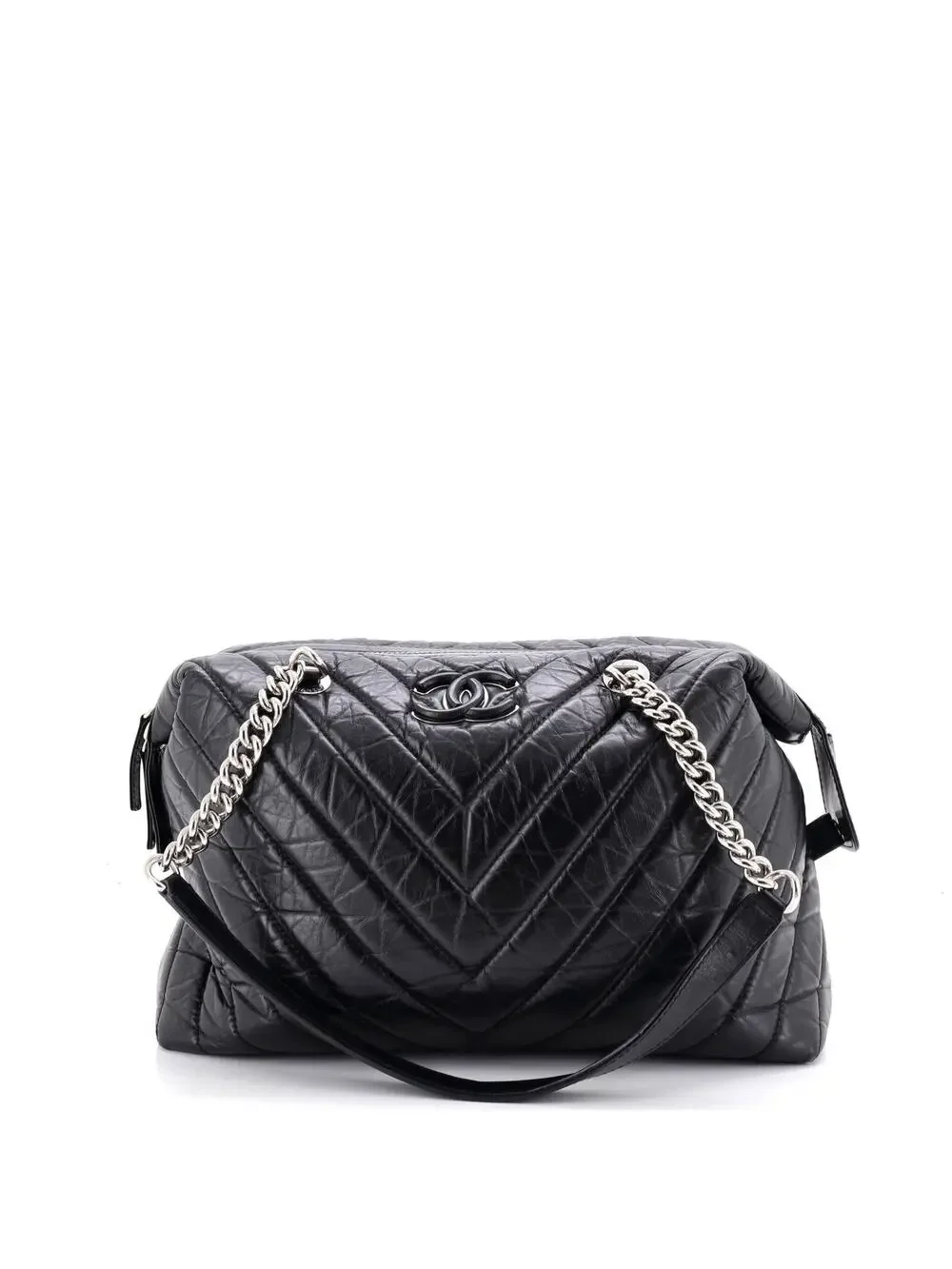 Chanel Cc Bowling Bag Chevron Aged #343050C27B